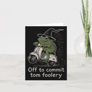 Carte Départ Pour Engager Tom Foolery Funny Frog sorcier