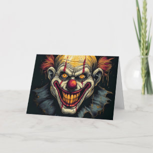 Carte Déplaisant Clown effrayant Halloween heureux