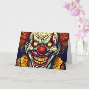 Carte Déplaisant Funhouse Carnival Clown Happy Halloween