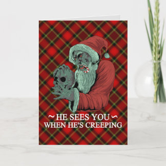 Carte Déplaisant Funny Horror Père Noël Krampus Noël