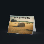 Carte Déposez son anniversaire autour de la bale de foin<br><div class="desc">C'est une image générée par l'IA. Je pensais transformer ce design en carte d'anniversaire. Puis il m'est venu. Passe ton anniversaire. C'est ce que j'ai mis en avant.</div>