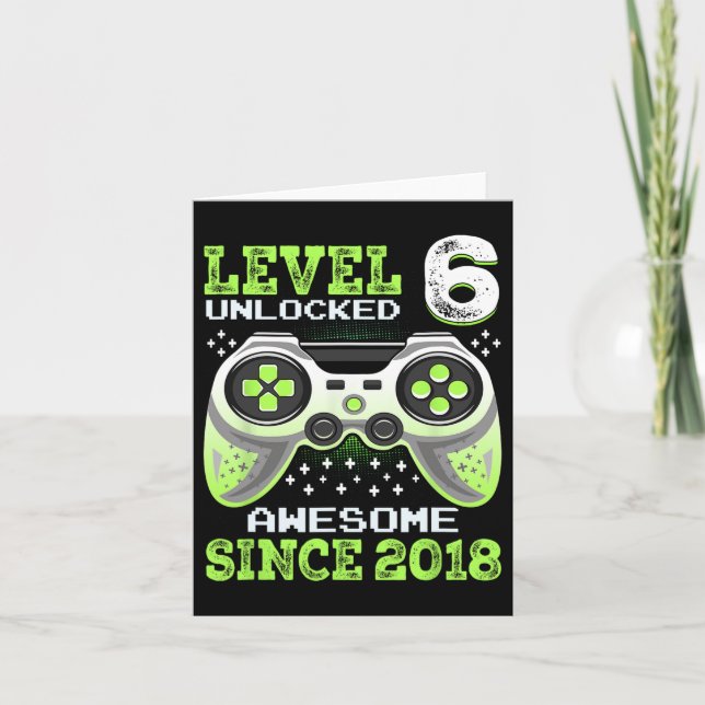 Carte Depuis 2018 Drôle de jeu vidéo 6e anniversaire  (Devant)