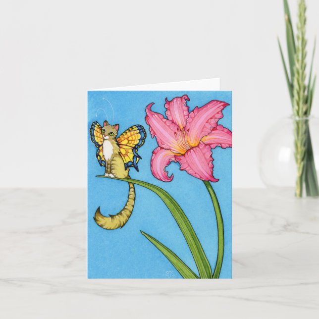 Carte d'ÉQUILIBRE féerique de chats de chat mignon (Devant)