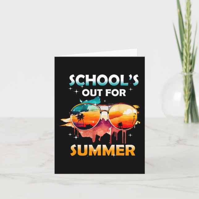 Carte Dernier Jour D'école En Vacances D'été Professeurs (Devant)