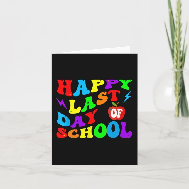 Carte Dernier Jour D'école Enseignant Élève  (Devant)