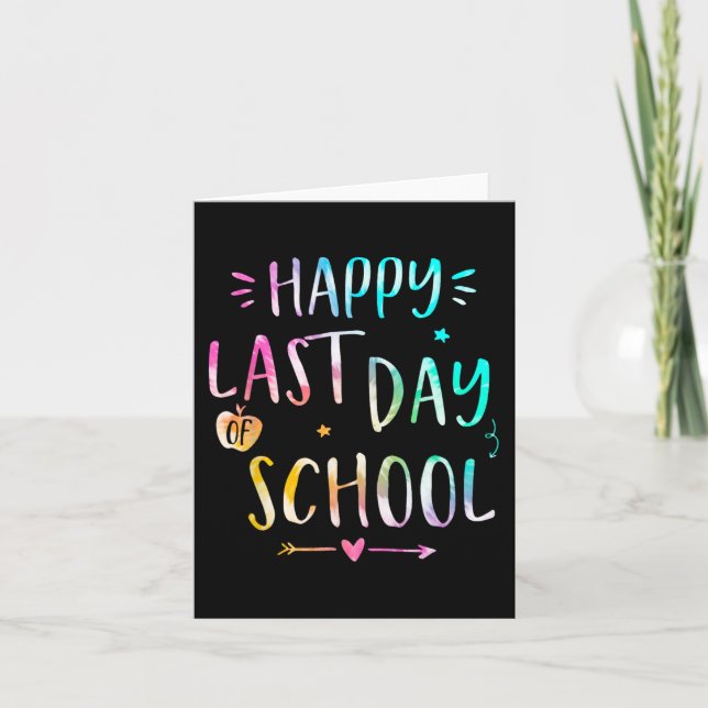 Carte Dernier jour d'école enseignants femmes enfants  (Devant)