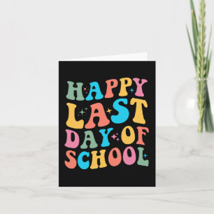 Carte Dernier jour d'école funky pour l'enseignant et l'