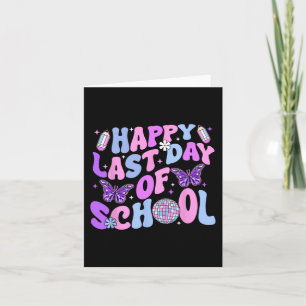 Carte Dernier Jour D'école Prof Boy Girl Grad Bonjour Ét