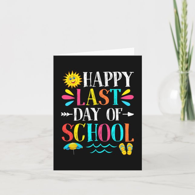 Carte Dernier Jour D'école Professeur Élève Cadeau De Re (Devant)