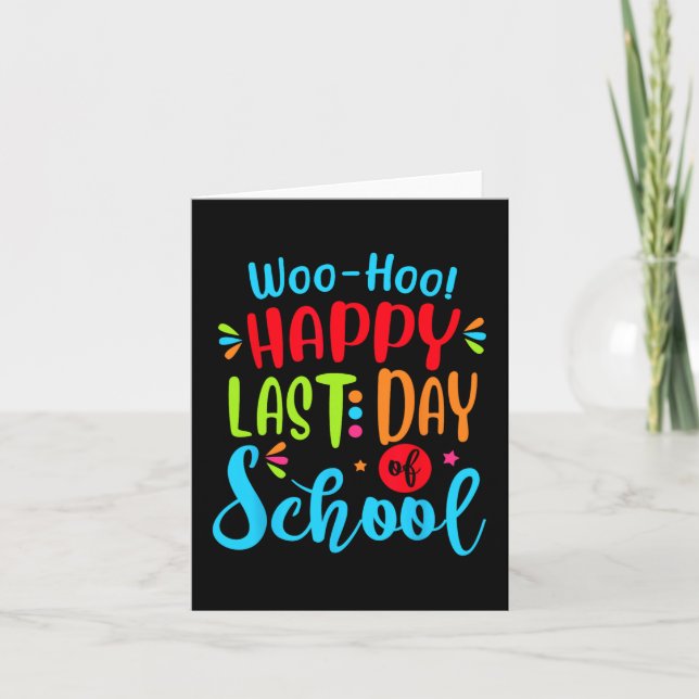 Carte Dernier Jour D'école Professeur Élève Cadeau De Re (Devant)
