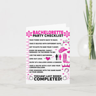 Carte Dernier Rodeo Bachelorette Party Mariée Western Co