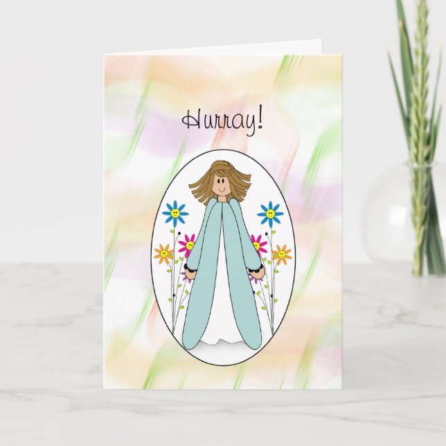 Carte Dernière ronde de Chemo Félicitations Fille (Devant)