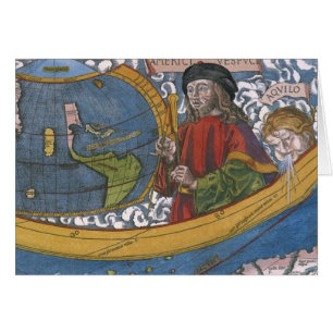 Carte des Amériques avec l'explorateur Amerigo Ves