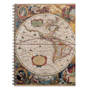 Carte des Amériques baroque Carnet d'art