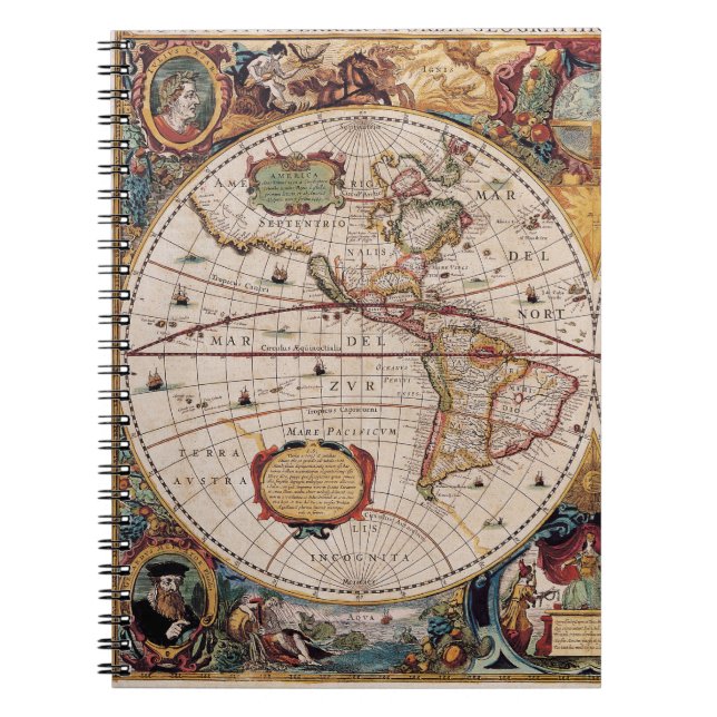 Carte des Amériques baroque Carnet d'art (Devant)