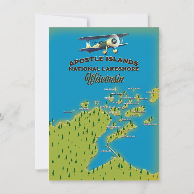 carte des Apostle Islands National Lakeshore (Dos)