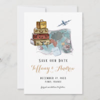 Carte des bagages Destination Mariage Enregistrer