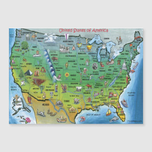 Carte des caricatures des USA