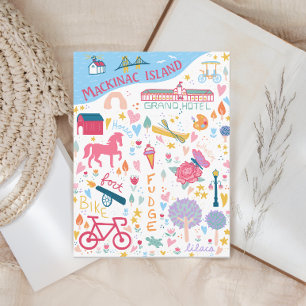 Carte des choses préférées de l'île de Mackinac Mi