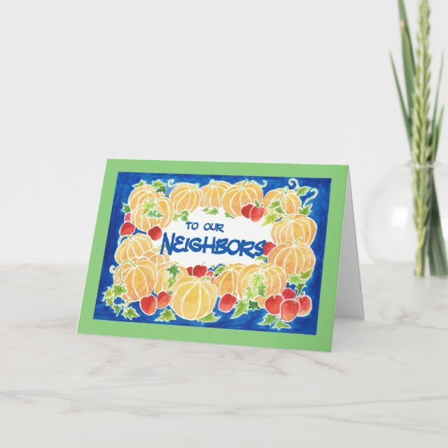 Carte des Citrouilles de Thanksgiving pour les voi (Devant)