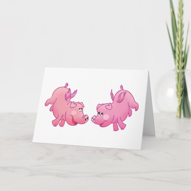 Carte Des cochons volants amoureux ! (Devant)