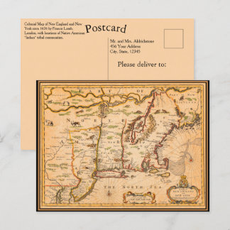 Carte des colonies amérindiennes des années 1600 d