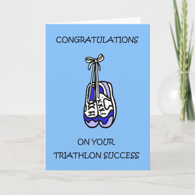 Carte Des congratulations de triathlon. (Devant)