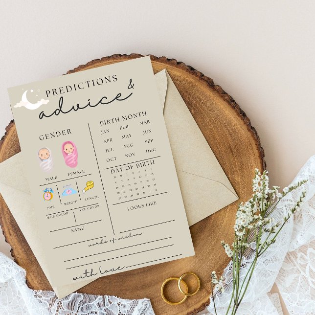Carte Des Conseils Et Prédictions Du Baby shower (Créateur téléchargé)