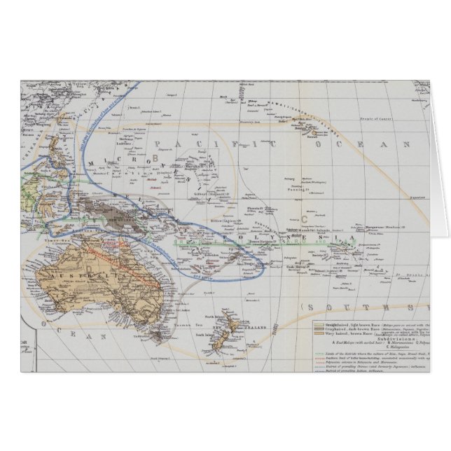 Carte des courses d'Océanie et de l'Autralasie (Devant horizontal)