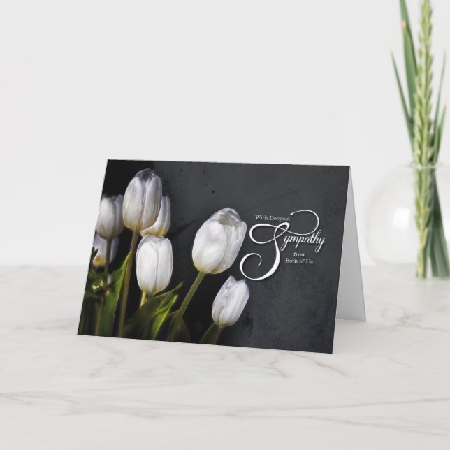 Carte Des deux Tulipes blanches sympathiques sur Grey (Devant)
