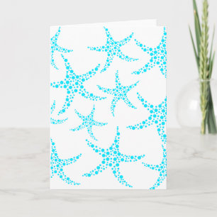 Carte Des Dotty Starfish Pattern à Turquoise et White.