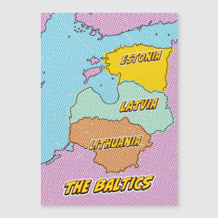 Carte des États baltes illustrées par l'art popula