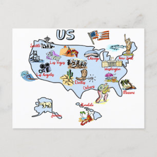 carte des Etats-Unis, attractions, monuments, gran