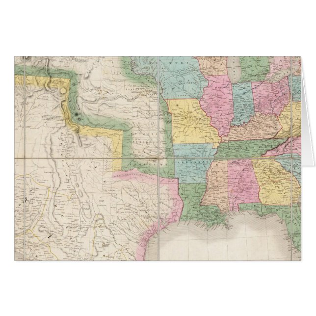 Carte des États-Unis d'Amérique du Nord (Devant horizontal)