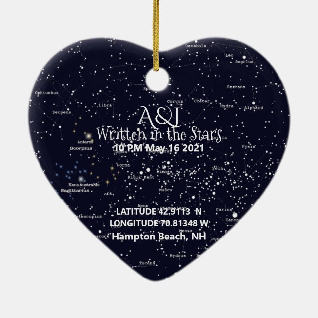 Carte des étoiles et ornement photo (Dos)