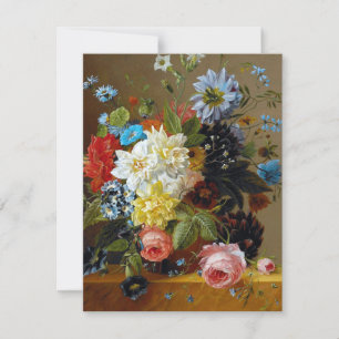 Carte Des fleurs Vintages colorées Vase Art Peinture