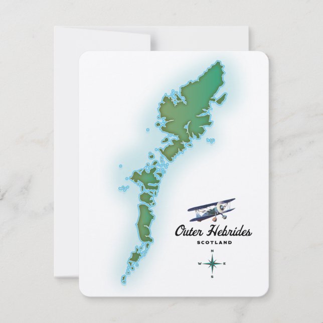 Carte des Hébrides extérieures Écosse (Devant)