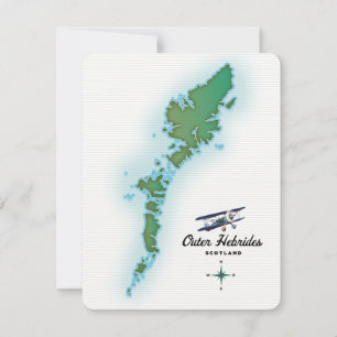 Carte des Hébrides extérieures Écosse