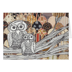 Carte des hiboux 2 de patchwork