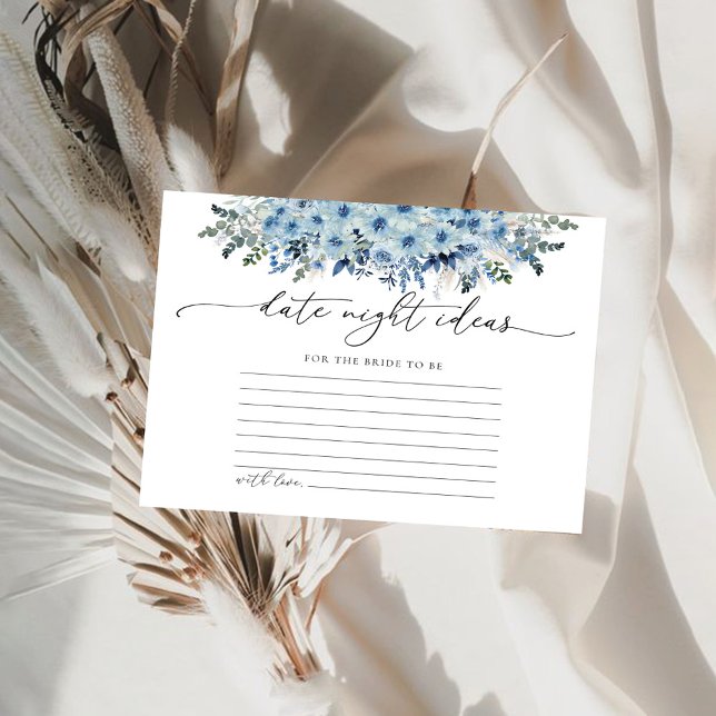 Carte des idées de la nuit Boho bleu Floral (Créateur téléchargé)