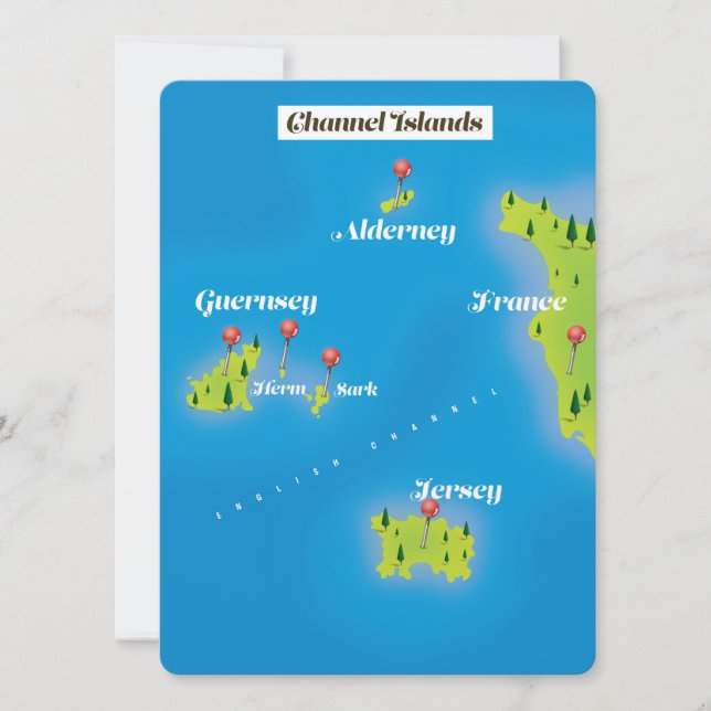 Carte des îles Anglo-Normandes affiche. (Devant)