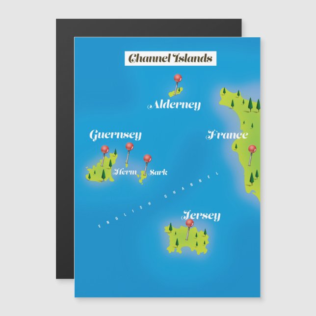 Carte des îles Anglo-Normandes affiche. (Devant / Derrière)