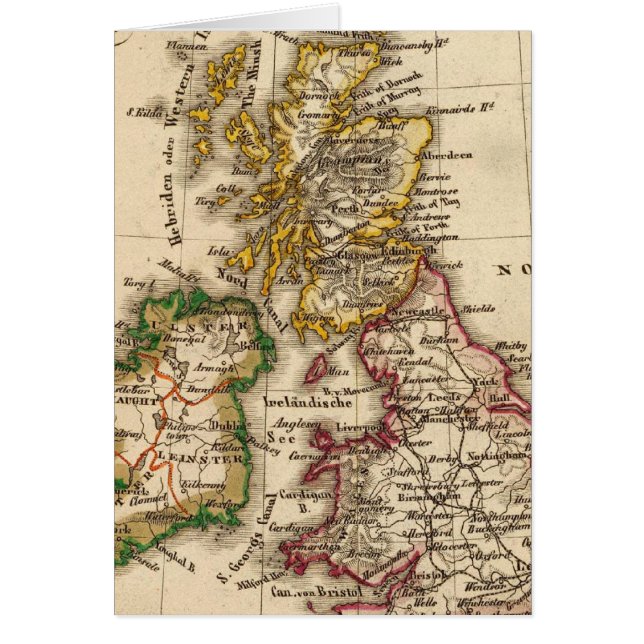 Carte des îles britanniques (Devant)