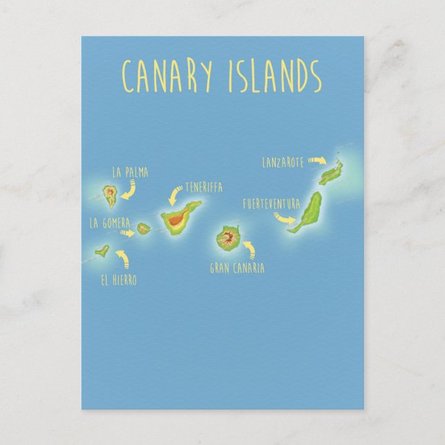 Carte des îles Canaries (Devant)