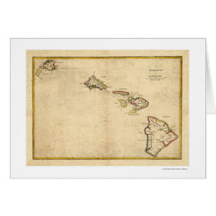Carte des îles hawaïennes par Kalama 1837