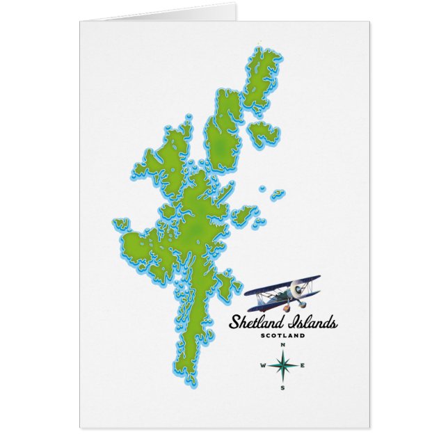 Carte des îles Shetland (Devant)