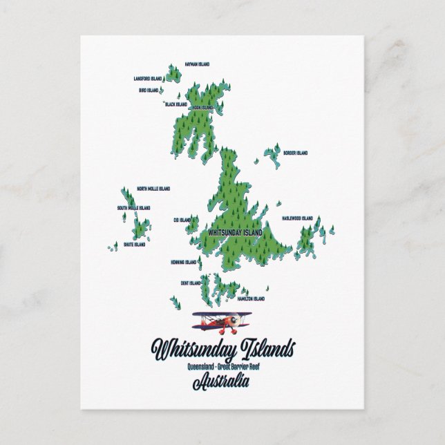 Carte des îles Whitsunday Australie (Devant)