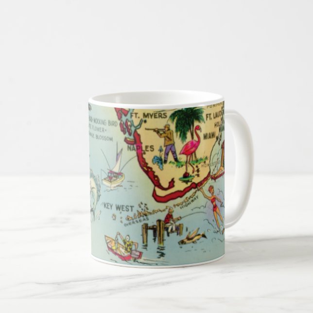 Carte des Keys de Floride du Sud Mug (Devant droit)