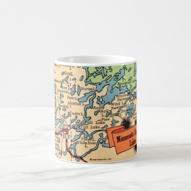 Carte des lacs du Minnesota sur un mug (Centre)
