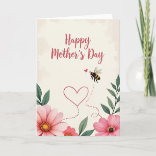 Carte des mamans au cœur volant